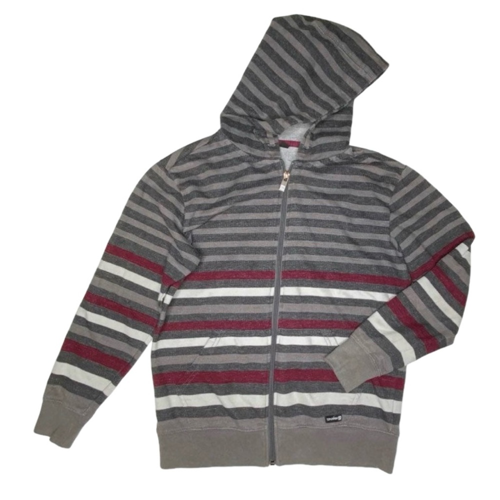 Ocean Current Striped‎ Zip Up Hoodie